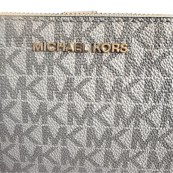 Michael Kors Blue Clutch Wristlet with Signature MK Monogram - Picture 9 of 9